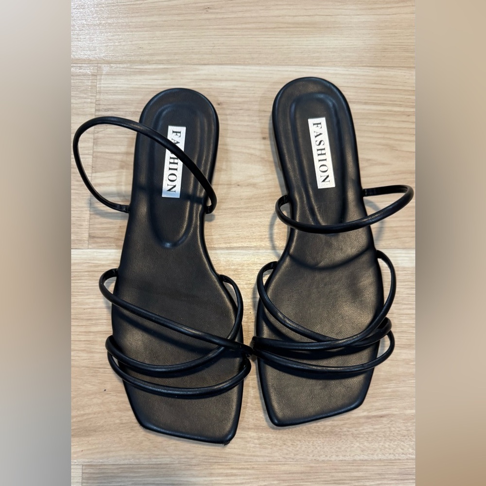 Black Strappy Women's Sandals